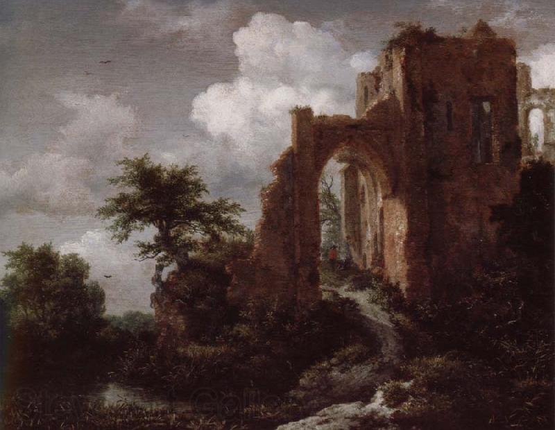 Jacob van Ruisdael A ruined Entance gate of  Brederode Castle France oil painting art